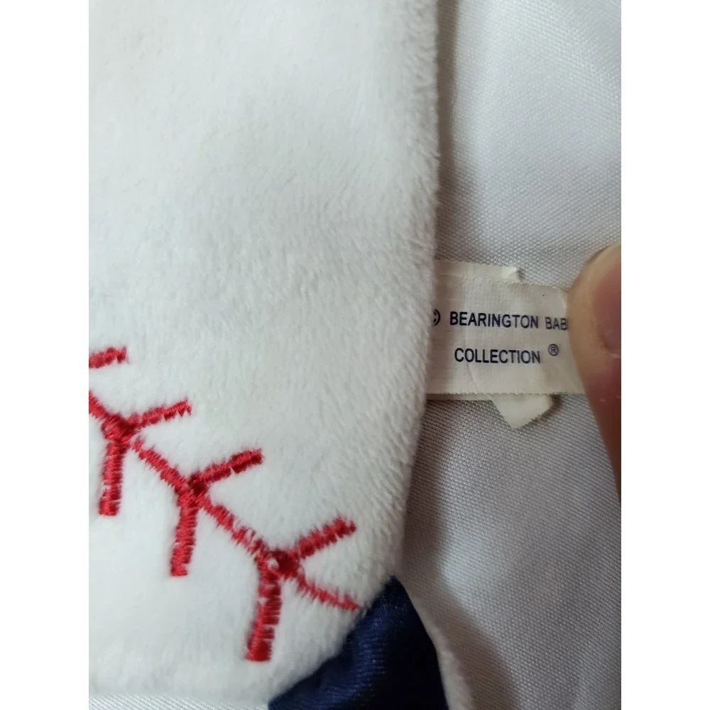 Bearington Baby Baseball Teddy Bear Wee Lil‎ Slugger Lovey Security Blanket Knot